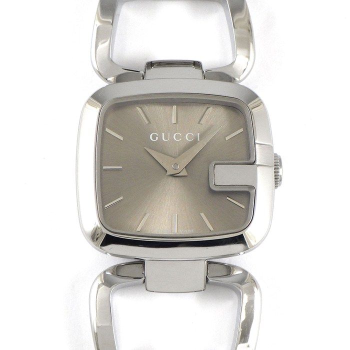 Gucci Watch G Collection 125.5 Ya125507 Square Sunray Brown Dial SS Quartz