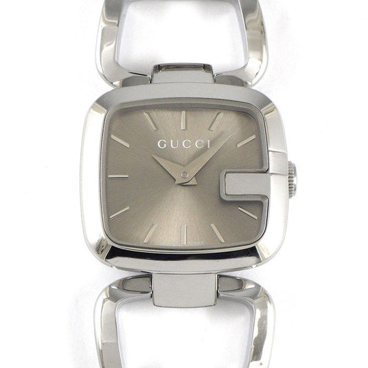 Gucci Watch G Collection 125.5 Ya125507 Square Sunray Brown Dial SS Quartz