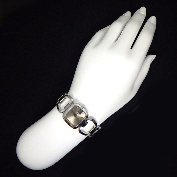 Gucci Watch G Collection 125.5 Ya125507 Square Sunray Brown Dial SS Quartz