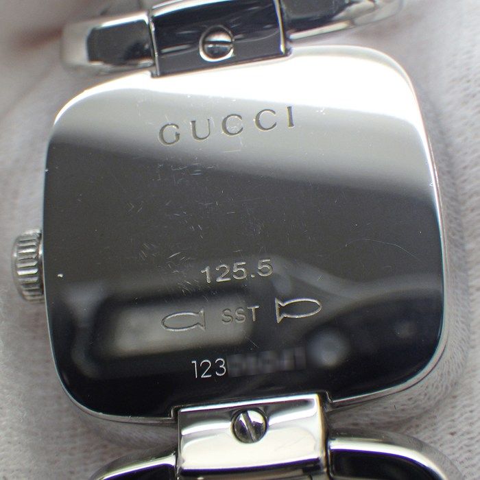 Gucci Watch G Collection 125.5 Ya125507 Square Sunray Brown Dial SS Quartz