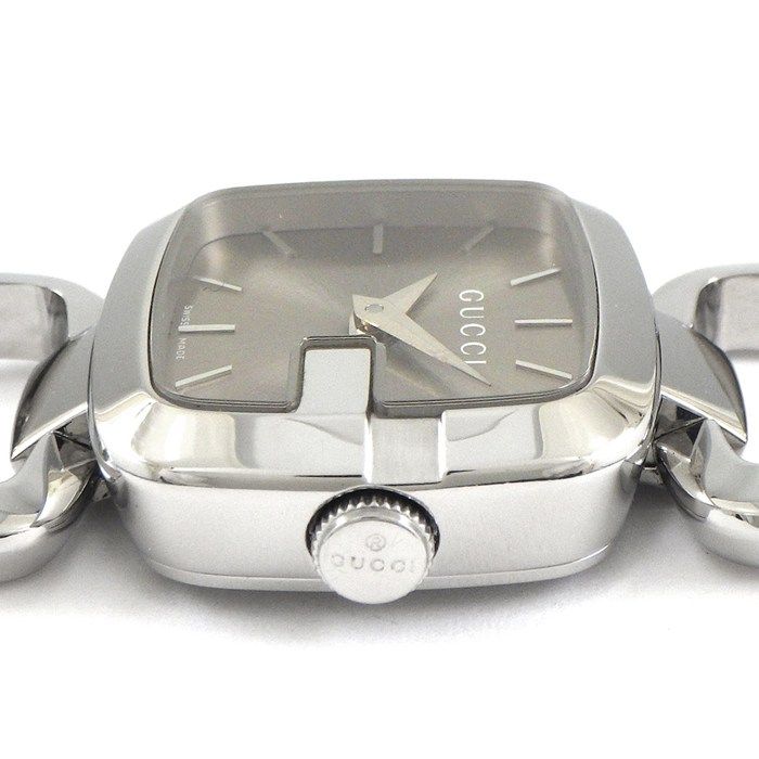 Gucci Watch G Collection 125.5 Ya125507 Square Sunray Brown Dial SS Quartz