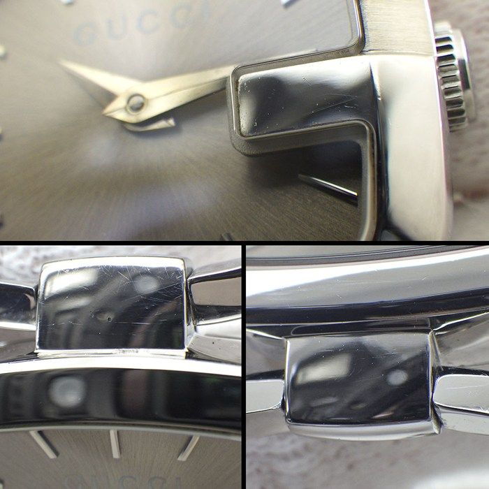 Gucci Watch G Collection 125.5 Ya125507 Square Sunray Brown Dial SS Quartz