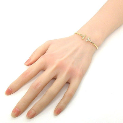 Tiffany & Co Tiffany & Co Bangle T-Wire 60010767 Diamond 0.24ct 18k Pink Gold #m