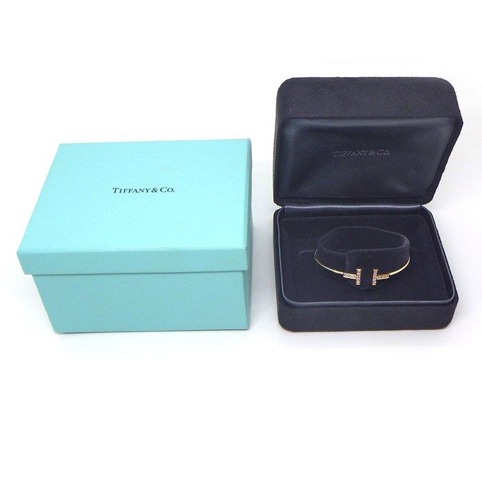 Tiffany & Co Tiffany & Co Bangle T-Wire 60010767 Diamond 0.24ct 18k Pink Gold #m