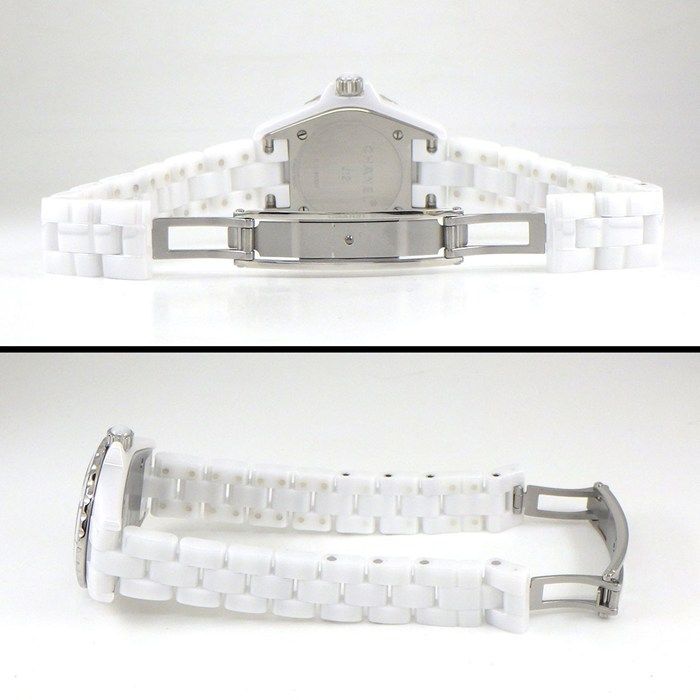 Chanel Watch J12 H2570 8 Points Diamond Index White Shell Dial SS White Ceramic