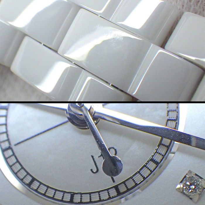 Chanel Watch J12 H2570 8 Points Diamond Index White Shell Dial SS White Ceramic