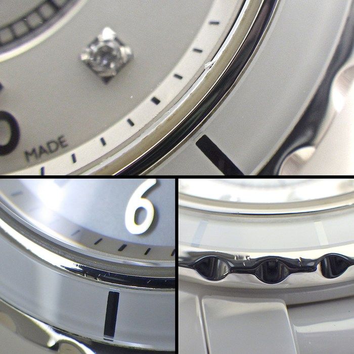 Chanel Watch J12 H2570 8 Points Diamond Index White Shell Dial SS White Ceramic