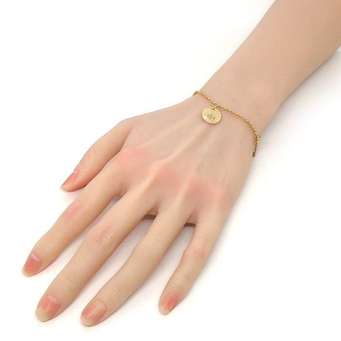 Hermes Bracelet Exlibris PM H120441b 00st 3 Motifs Toggle Clasp 1 Point Diamond