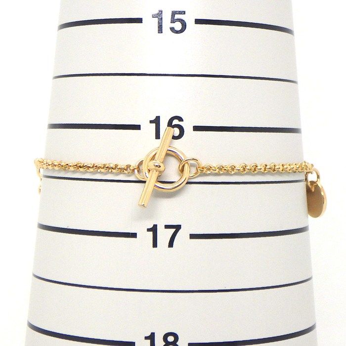 Hermes Bracelet Exlibris PM H120441b 00st 3 Motifs Toggle Clasp 1 Point Diamond