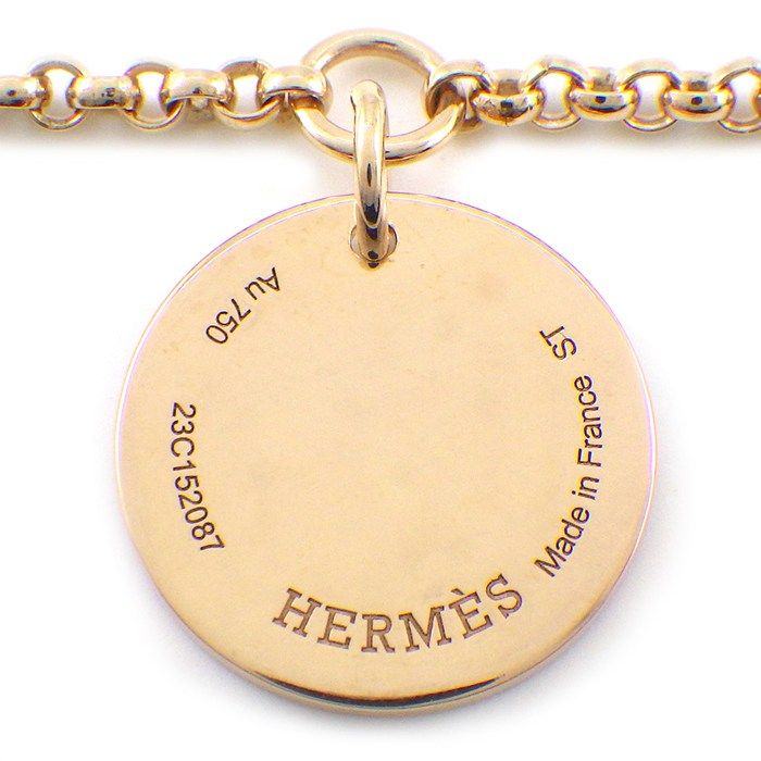 Hermes Bracelet Exlibris PM H120441b 00st 3 Motifs Toggle Clasp 1 Point Diamond