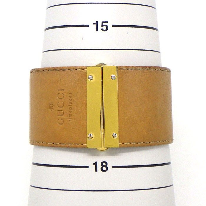 Gucci Watch Bangle Watch Square 7800l Rectangular Chien Pan Gold Dial GP Brown