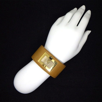 Gucci Watch Bangle Watch Square 7800l Rectangular Chien Pan Gold Dial GP Brown