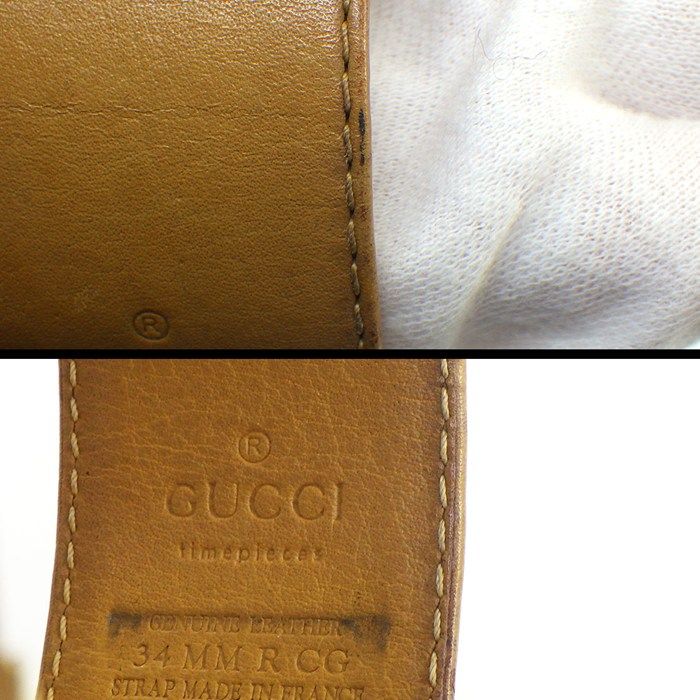 Gucci Watch Bangle Watch Square 7800l Rectangular Chien Pan Gold Dial GP Brown