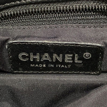 Chanel Paris Biarritz Tote PM A46100 Black Silver Hardware Leather