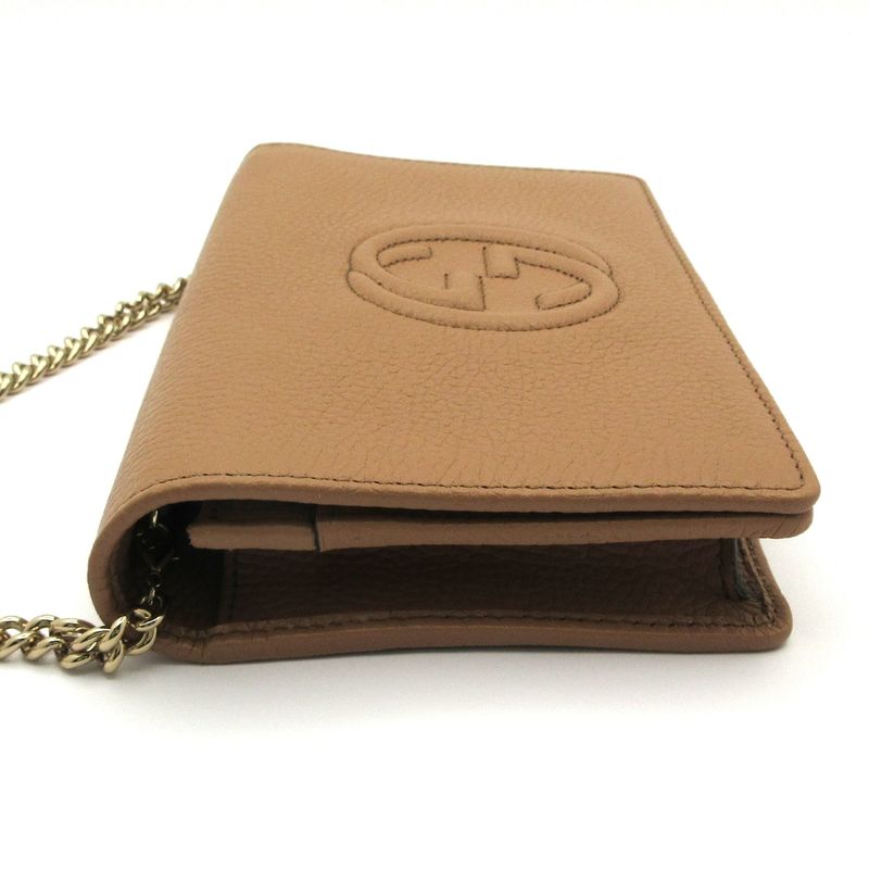 Gucci Wallet Beautiful Soho/interlocking G 598211 Beige Leather