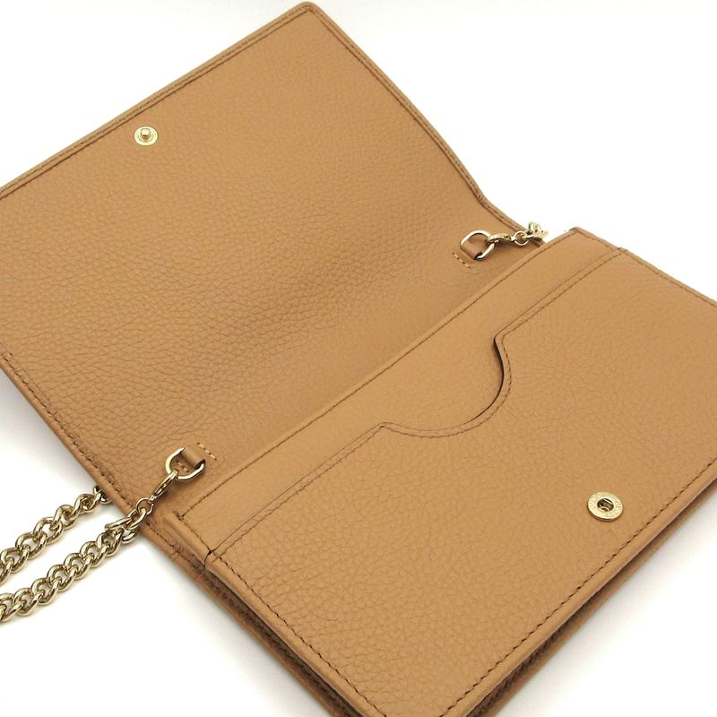 Gucci Wallet Beautiful Soho/interlocking G 598211 Beige Leather