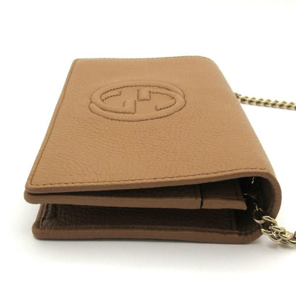 Gucci Wallet Beautiful Soho/interlocking G 598211 Beige Leather