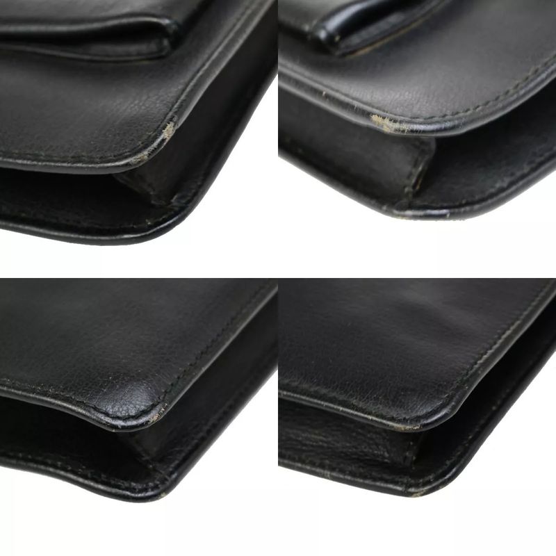 Gucci Business Bag Clutch Bag Second Bag Black Leather 02bs048