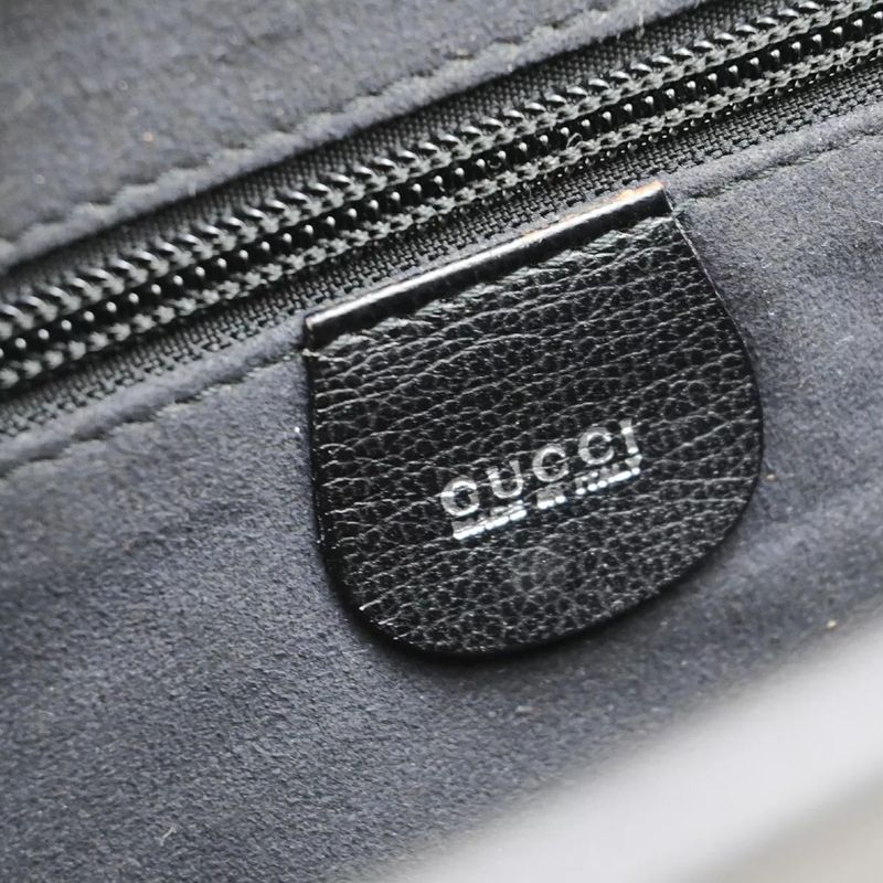 Gucci Business Bag Clutch Bag Second Bag Black Leather 02bs048