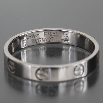 Cartier Mini Love Ring No 18.5 Pt950 Pair Box And Paper E1940