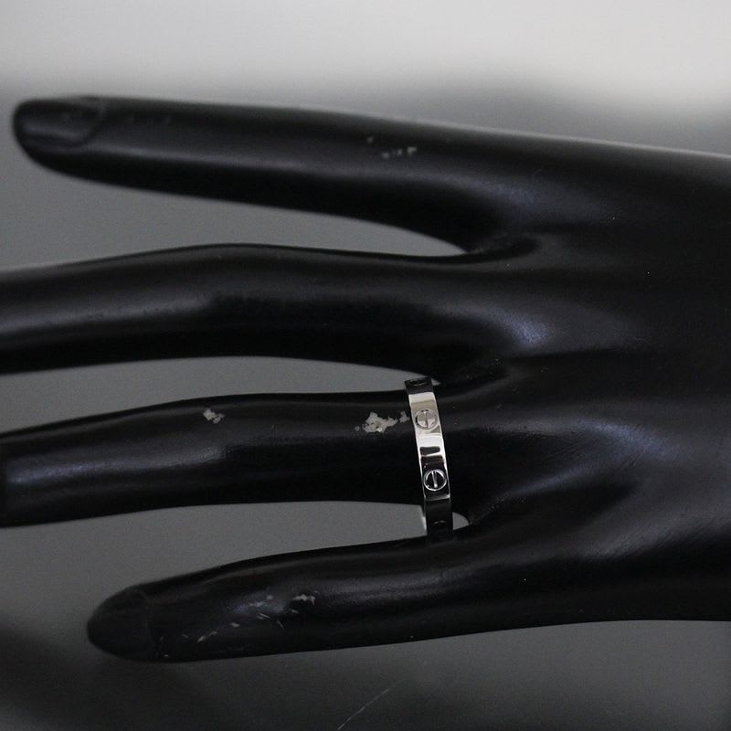 Cartier Mini Love Ring No 18.5 Pt950 Pair Box And Paper E1940