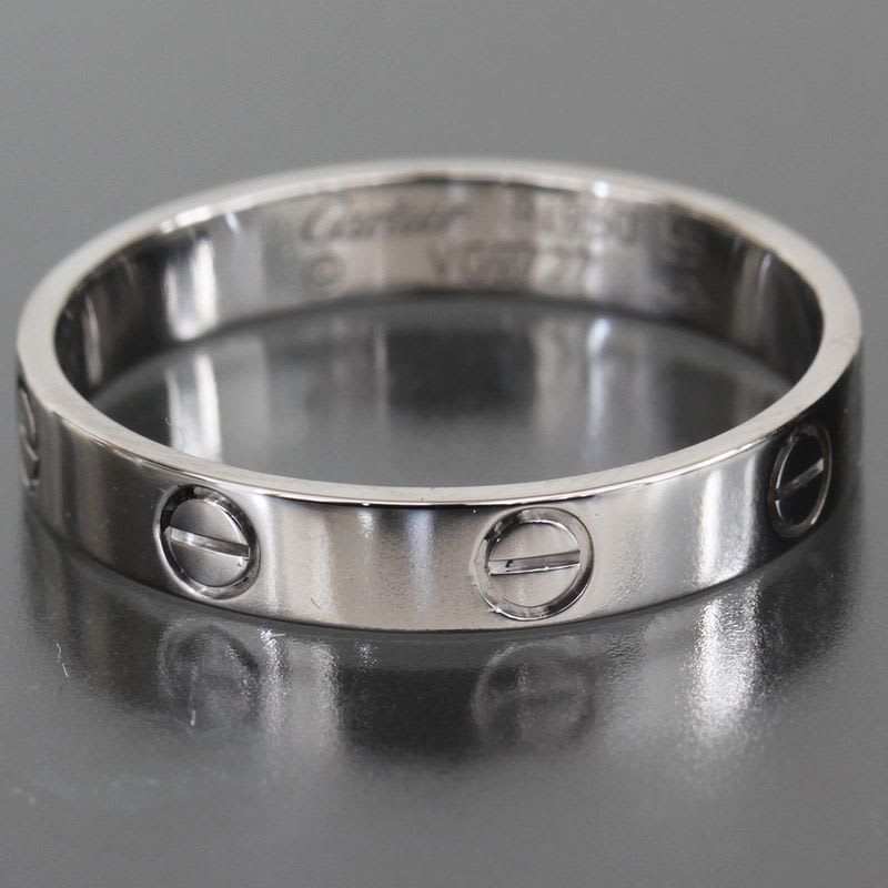 Cartier Mini Love Ring No 18.5 Pt950 Pair Box And Paper E1940