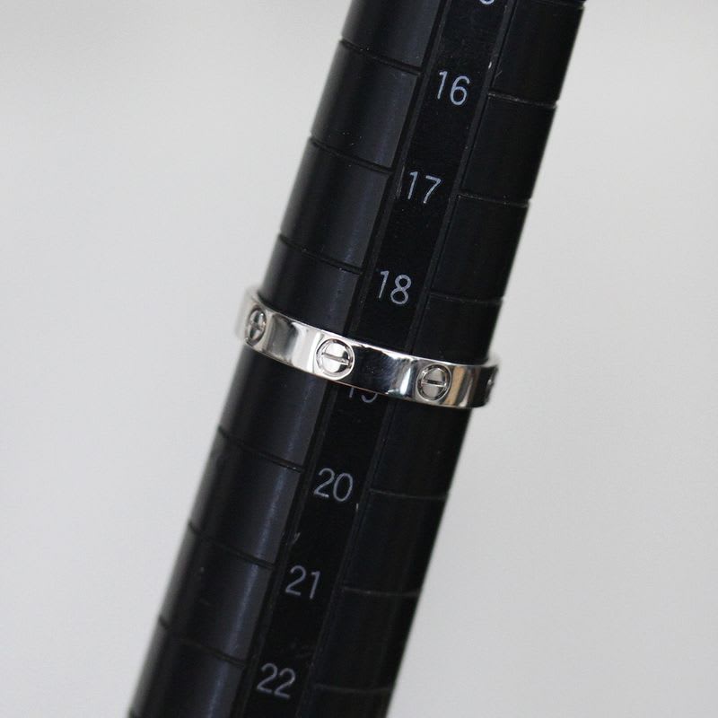 Cartier Mini Love Ring No 18.5 Pt950 Pair Box And Paper E1940