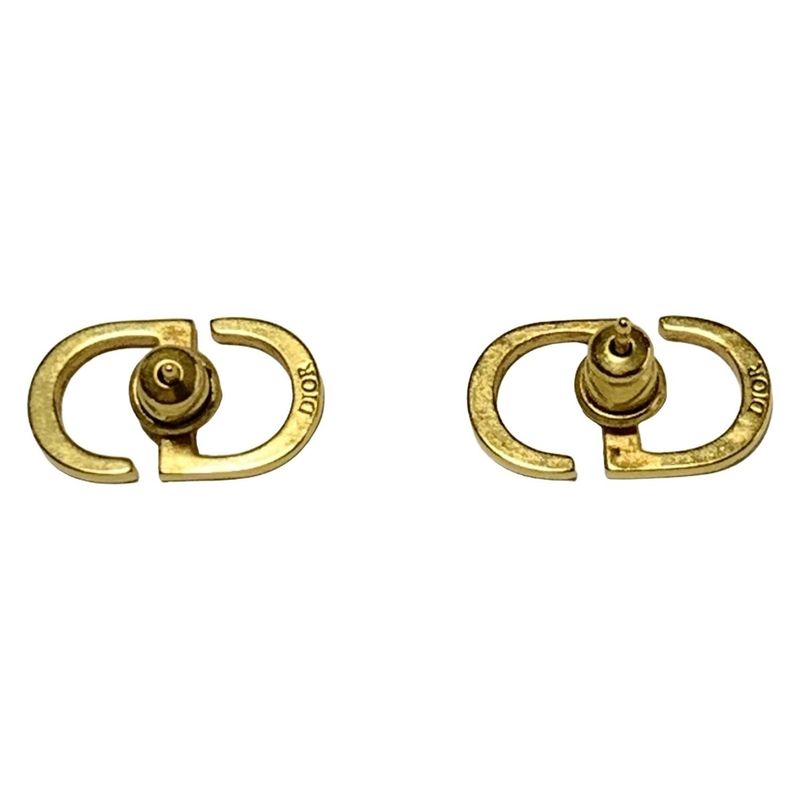 Dior/christian Dior Earrings - Gold CD Motif