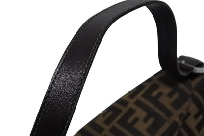 Fendi Mamma Baguette Bag Zucca Pattern Brown Canvas Leather Silver — view 5