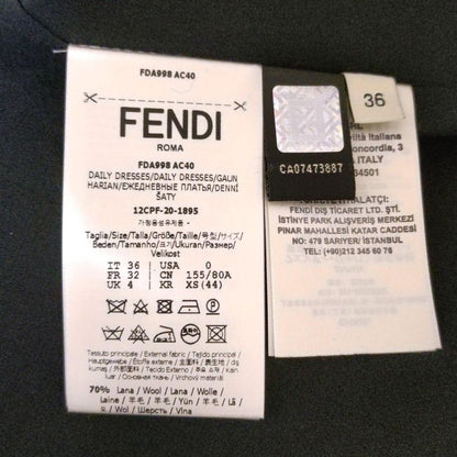 Fendi Dress Size 36 S Beautiful Women's - Black And Silver Open Collar Long