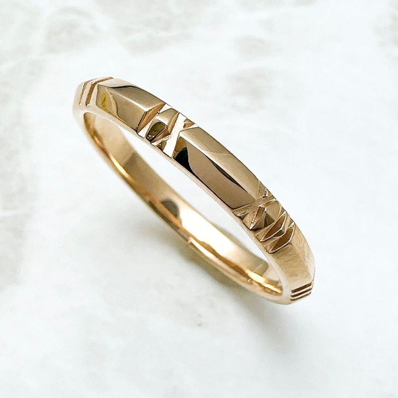 Tiffany & Co Atlas X Closed Narrow Pink Gold Ring Approx Size 23 U