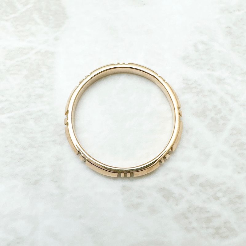 Tiffany & Co Atlas X Closed Narrow Pink Gold Ring Approx Size 23 U