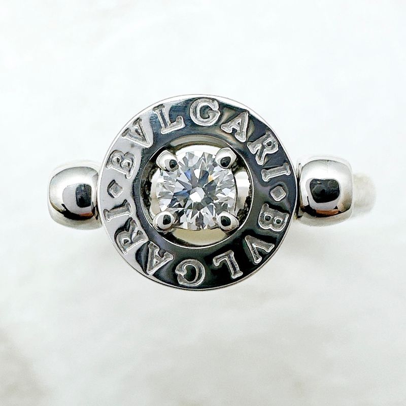 Bvlgari Diamond White Gold Ring 49 Approx 9 U