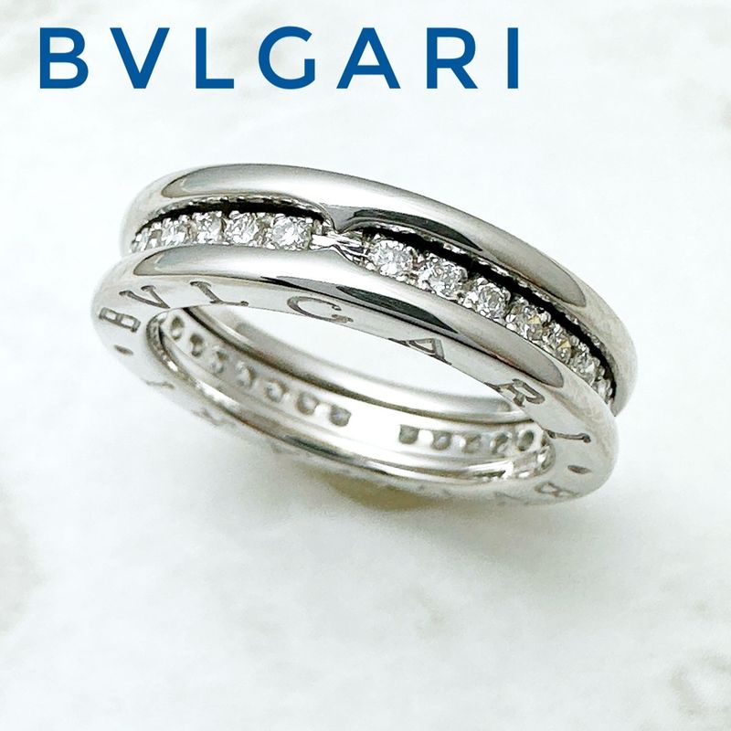 Bvlgari B-zero1 Full Diamond White Gold Ring 51 Approx 10.5 U