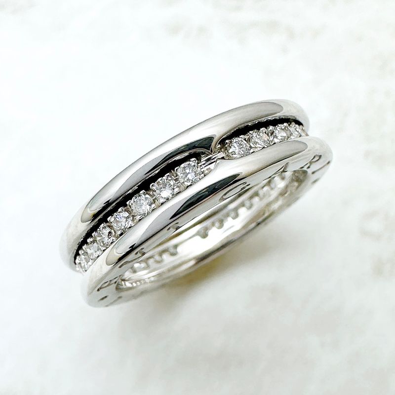 Bvlgari B-zero1 Full Diamond White Gold Ring 51 Approx 10.5 U