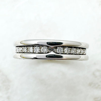 Bvlgari B-zero1 Full Diamond White Gold Ring 51 Approx 10.5 U