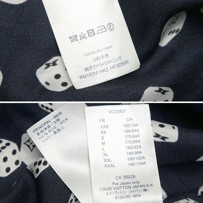 Louis Vuitton Dice Pattern Silk Long Sleeve Shirt Size L Dark Navy Monogram