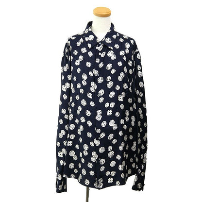 Louis Vuitton Dice Pattern Silk Long Sleeve Shirt Size L Dark Navy Monogram