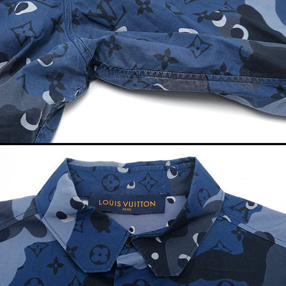 Louis Vuitton Camo DNA Océan Monogram Long Sleeve Shirt Size S Navy
