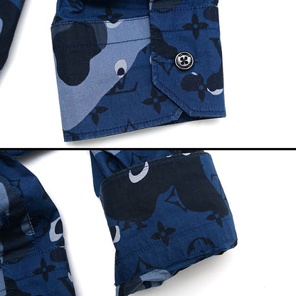 Louis Vuitton Camo DNA Océan Monogram Long Sleeve Shirt Size S Navy