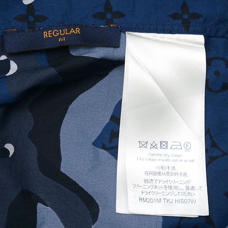 Louis Vuitton Camo DNA Océan Monogram Long Sleeve Shirt Size S Navy