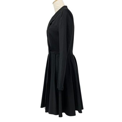 Louis Vuitton Dress Black Brown Tailored Monogram Wool