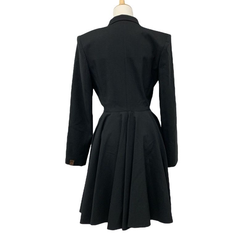 Louis Vuitton Dress Black Brown Tailored Monogram Wool