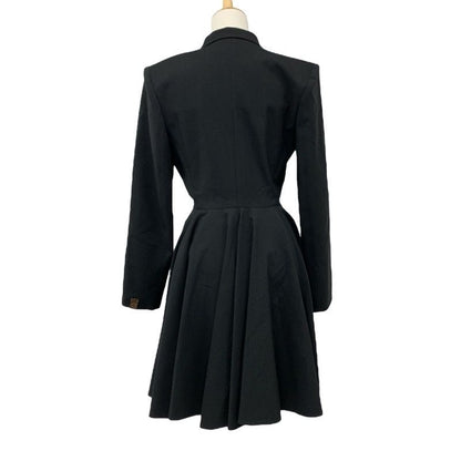 Louis Vuitton Dress Black Brown Tailored Monogram Wool