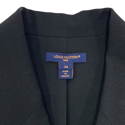 Louis Vuitton Dress Black Brown Tailored Monogram Wool