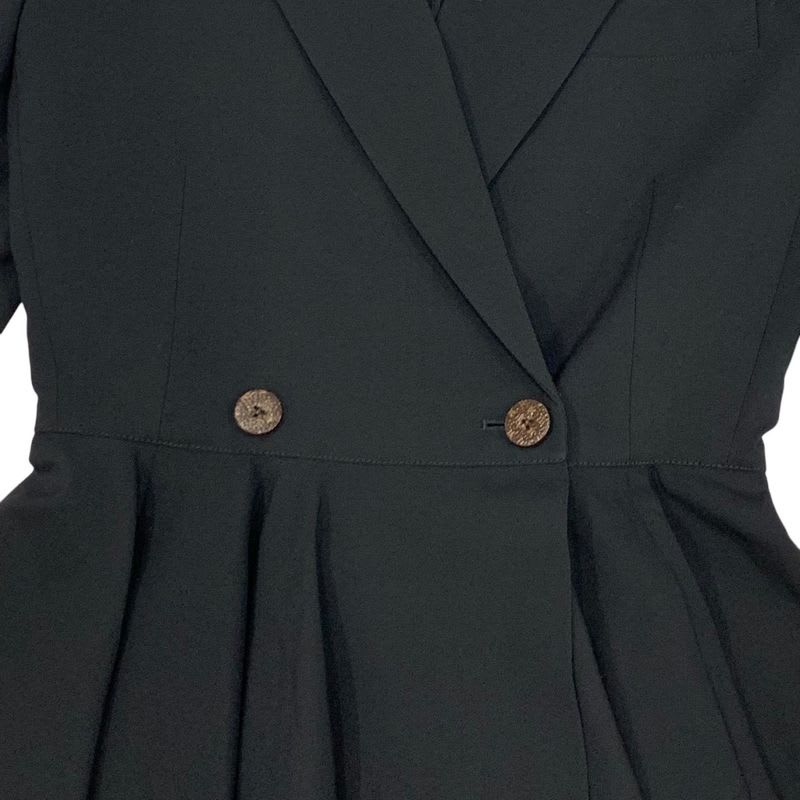 Louis Vuitton Dress Black Brown Tailored Monogram Wool