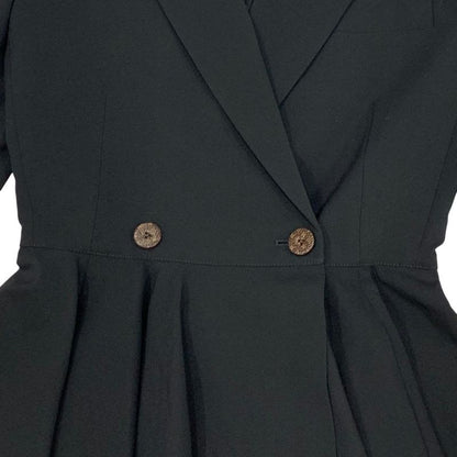 Louis Vuitton Dress Black Brown Tailored Monogram Wool