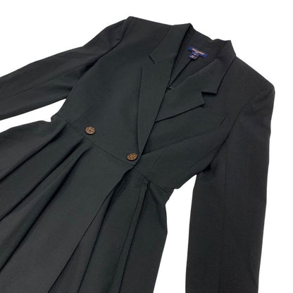 Louis Vuitton Dress Black Brown Tailored Monogram Wool