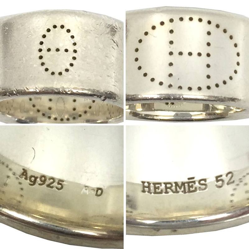 Hermes Evelyn Ring Eclipse Ribbon GM Ring Silver Aq5584