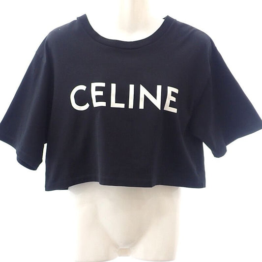Celine Logo Cropped T-shirt S 2x761501f Short Sleeve T-shirt Crew Neck Mini